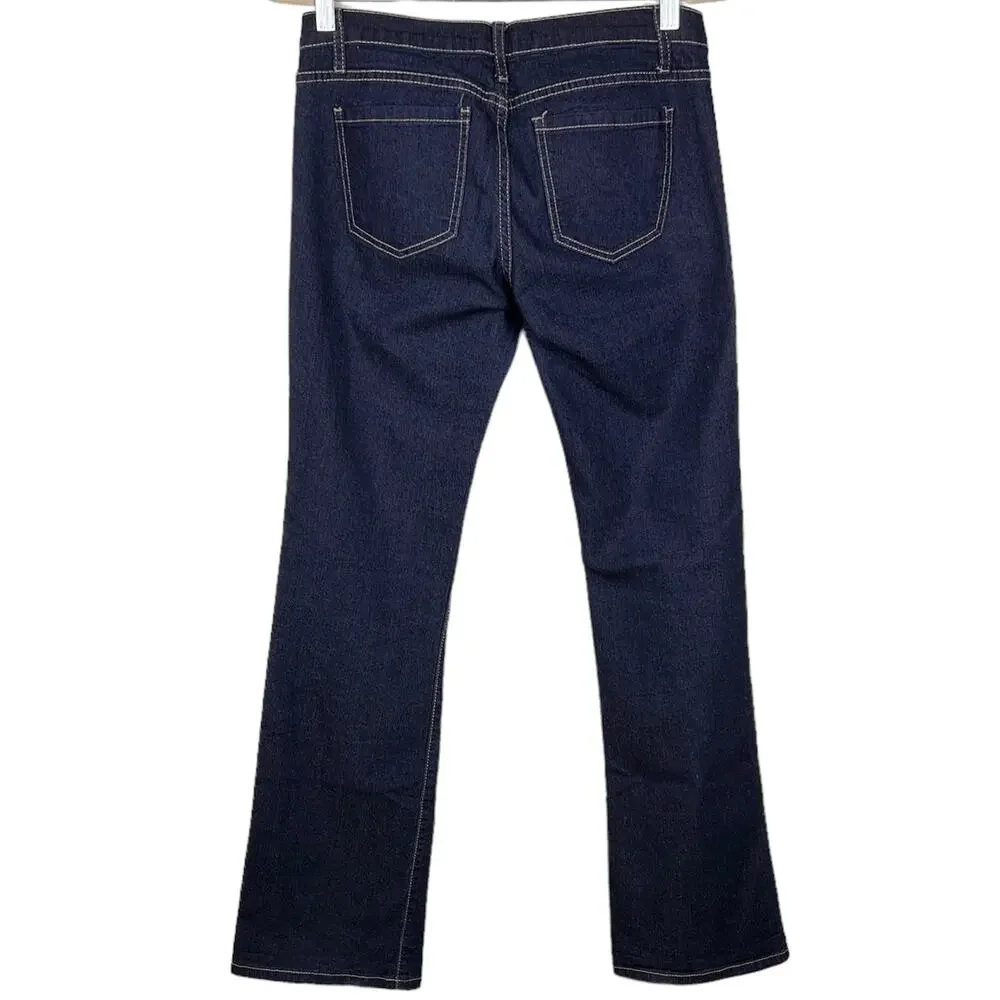 Forever 21 LONG Low-Rise Flare Jeans 29 Dark Wash Y2K